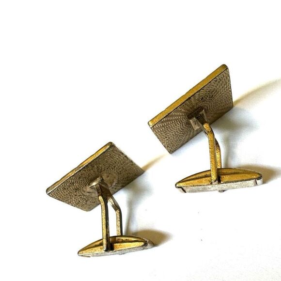 Gold tone vintage  cufflinks - Picture 6 of 9